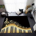 Avtoit | Multicolor bedroom rug funky music printed area rug polyester non-slip backing pet-friendly rug