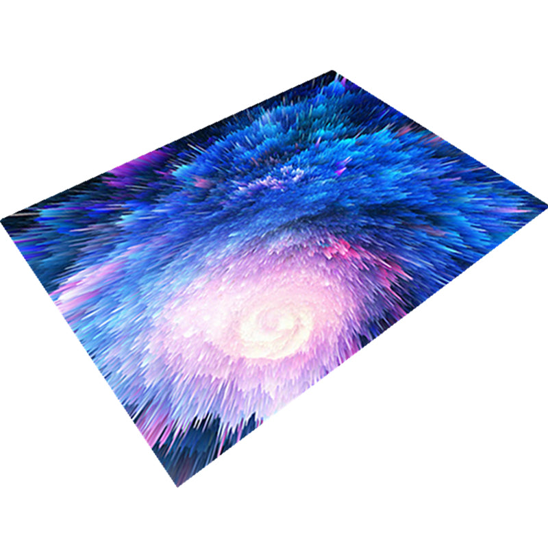 Avtoit | Natural Living Room Rug Multicolored Space Print Rug Polypropylene Non-Slip Washable Area Rug