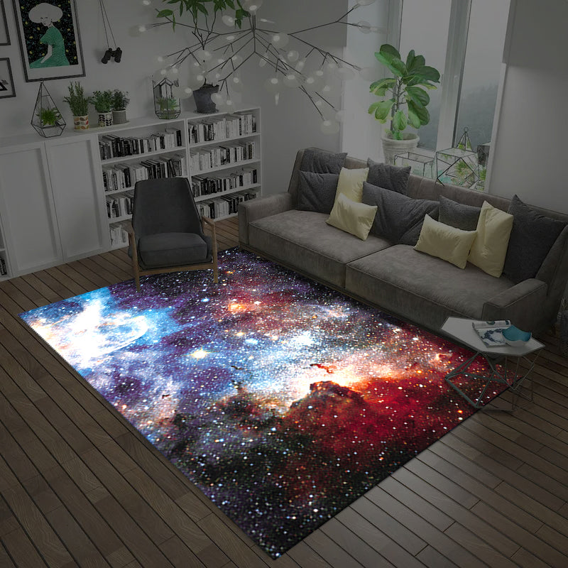 Avtoit | Multicolored novelty rug polyester room pattern area rug with non-slip backing machine washable rug for the bedroom