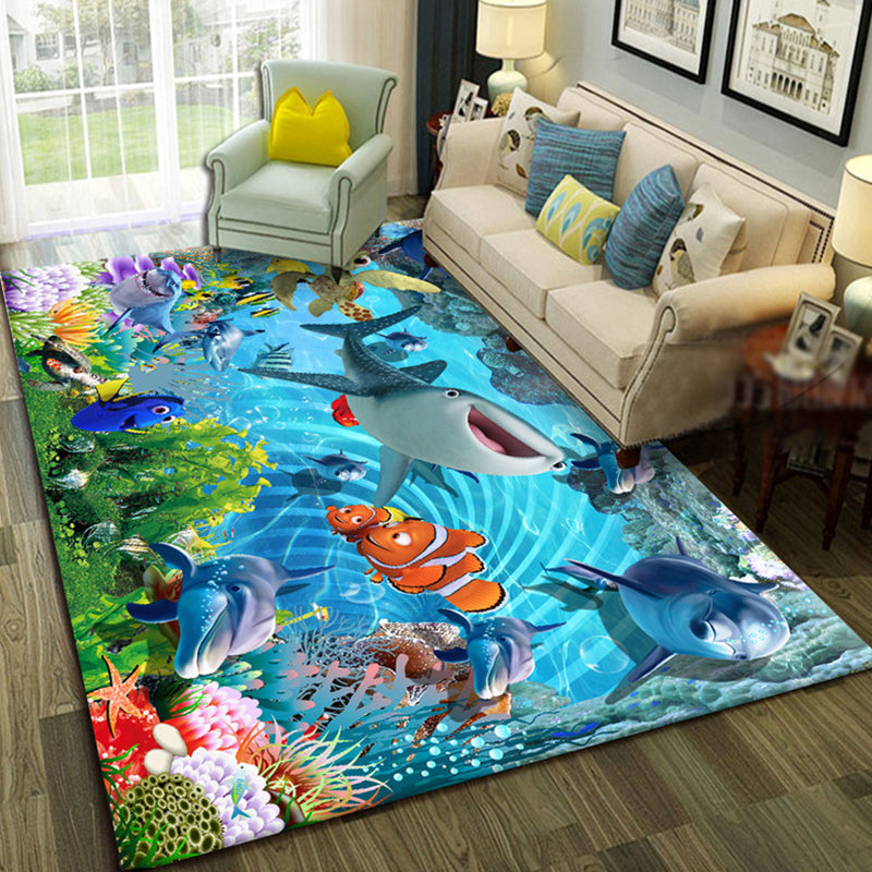 Avtoit | Relaxing Living Room Multicolored Animal Pattern Carpet Synthetic Pet Friendly Washable Carpet
