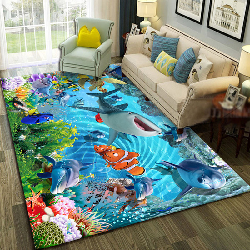 Avtoit | Relaxing Living Room Multicolored Animal Pattern Carpet Synthetic Pet Friendly Washable Carpet