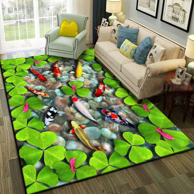 Avtoit | Relaxing Living Room Multicolored Animal Pattern Carpet Synthetic Pet Friendly Washable Carpet