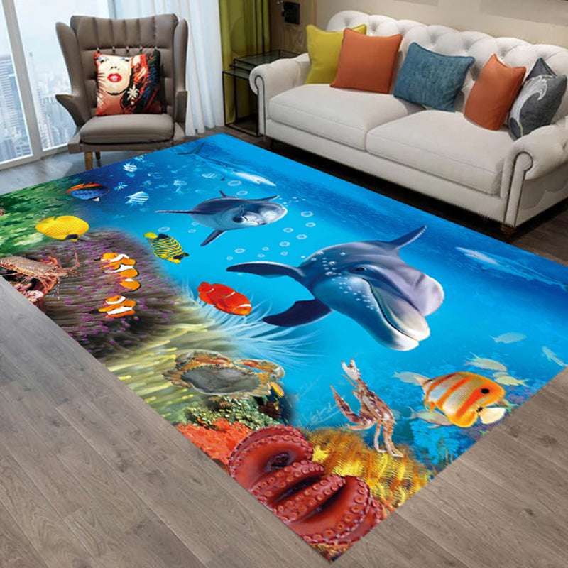 Avtoit | Sweet Animal Print Rug Multicolored Polypropylene Rug Polyester Non-Slip Back Washable Rug
