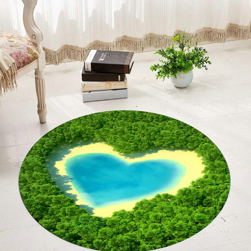 Avtoit | Comfort 3D Plant Pattern Rug Multicolored Polypropylene Area Rug Easy Care Machine Washable Rug for Room