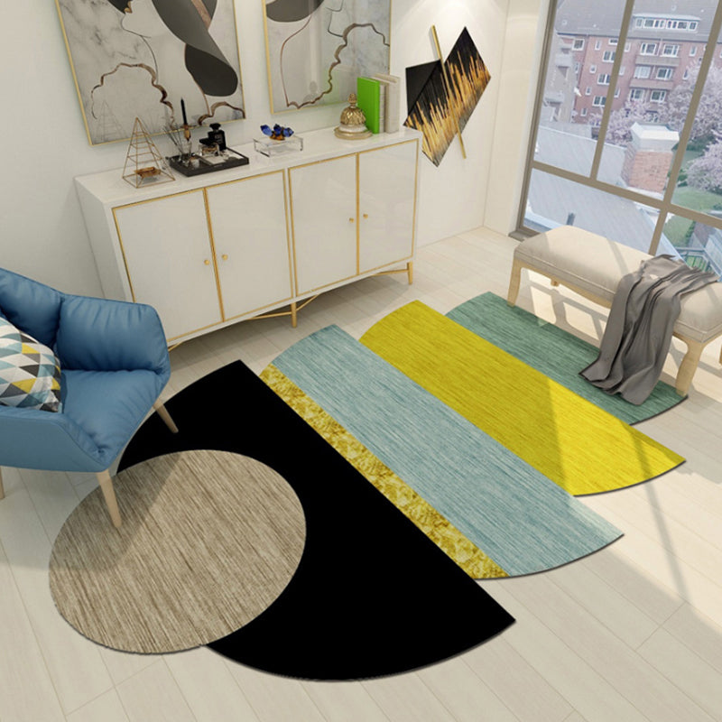 Avtoit | Western Bedroom Rug Multicolored Geometric Print Rug Synthetic Non-Slip Backing Pet-Friendly Indoor Rug