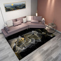 Avtoit | Classic Mountain Landscape Rug Multicolored Chinese Rug Synthetic Stain Resistant Washable Non-Slip Rug for Deco