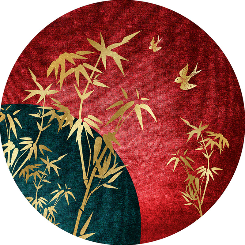 Avtoit | Classy Multi Color Asia Carpet Polyester Botanics Rug Stain Resistant Non-slip Back Machine Washable Carpet for Living Room