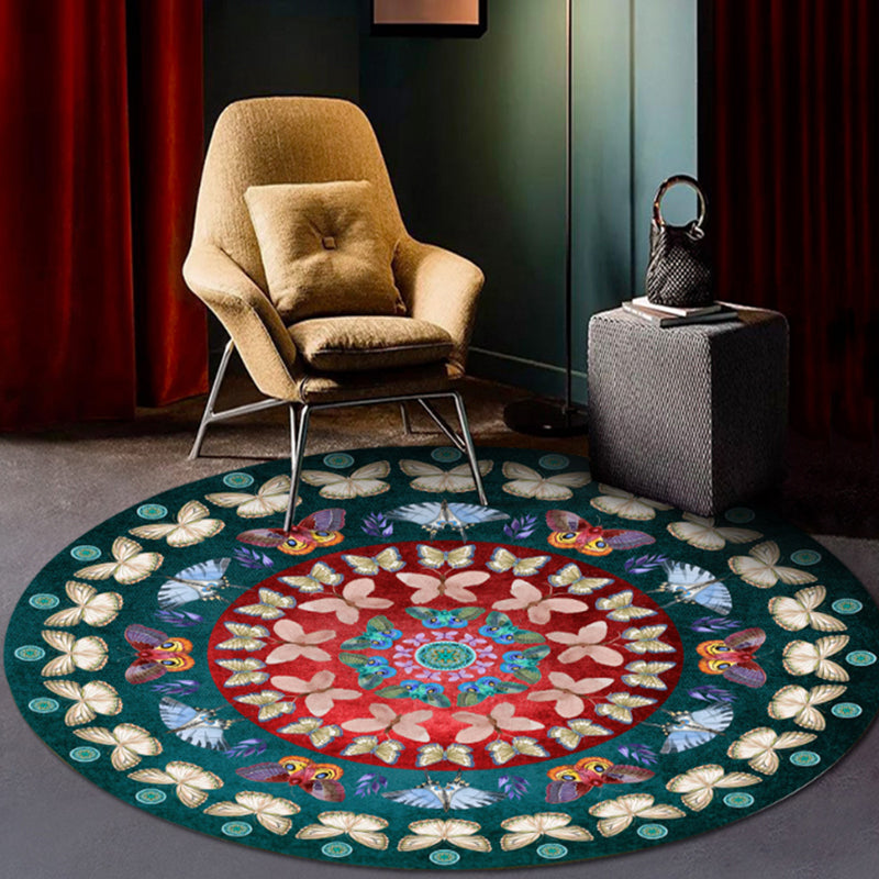 Avtoit | Classic Flower and Bird Carpet Multicolor Chinese Carpet Synthetic Non-Slip Back Stain-Resistant Carpet for Deco