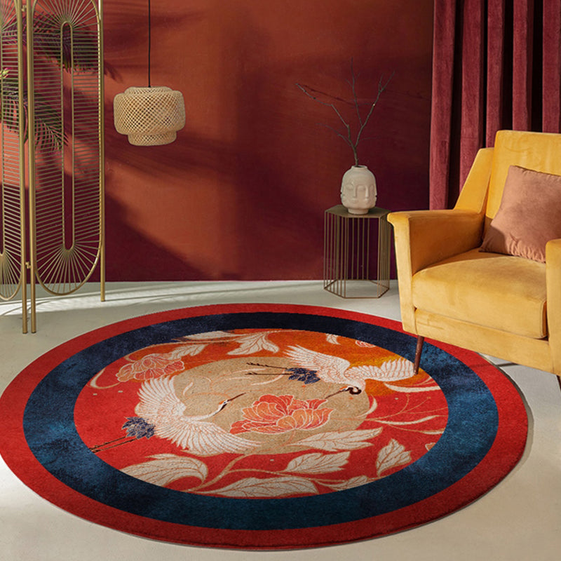 Avtoit | Enchanting Multicolor Floral Print Carpet Polyester Asian Carpet Non-slip Pet-friendly Stain-resistant Carpet for Home