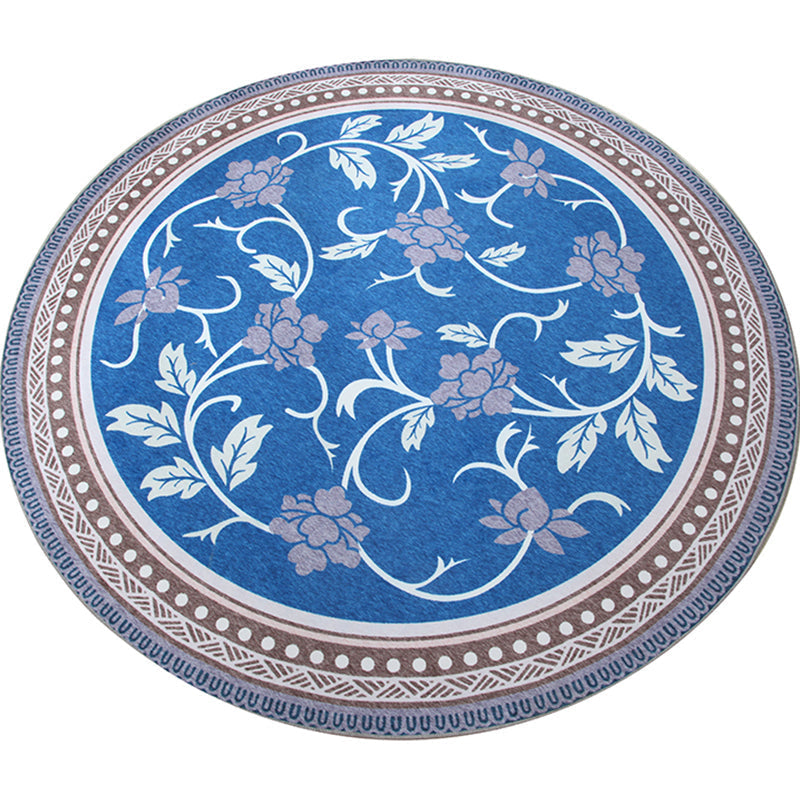 Avtoit | Chinese Landscape Print Rug Multicolor Polypropylene Rug Anti-Skid Back Stain Resistant Pet Friendly Rug for the Living Room