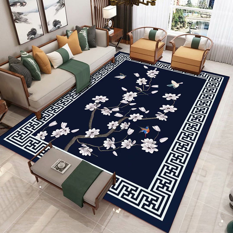 Avtoit | Chinese 3D Print Rug Multicolor Polyester Rug Pet-Friendly Non-Slip Washable Rug for the Living Room