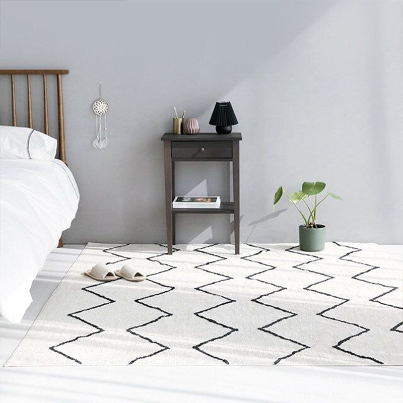 Avtoit | Minimalistic diamond lines art rug multi-colored Southwestern rug synthetic washable non-slip pet-friendly rug for living room