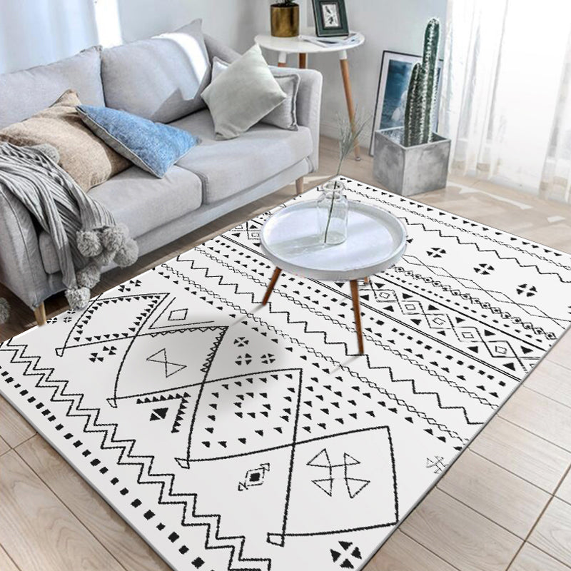 Avtoit | Native American Line Print Rug Multicolor Polypropylene Rug Pet Friendly Non-Slip Back Machine Washable Rug for Living Room