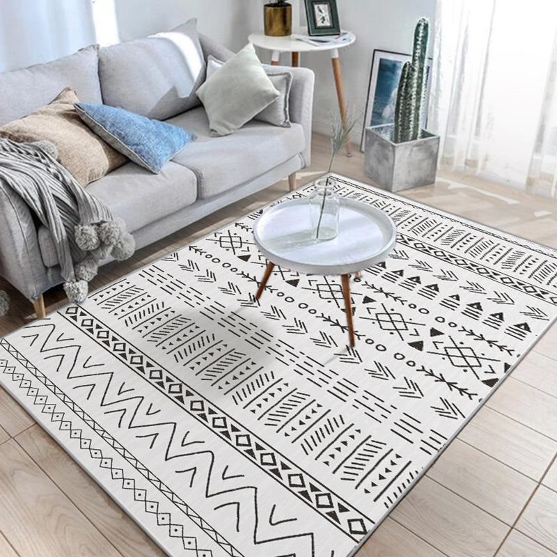Avtoit | Native American Line Print Rug Multicolor Polypropylene Rug Pet Friendly Non-Slip Back Machine Washable Rug for Living Room