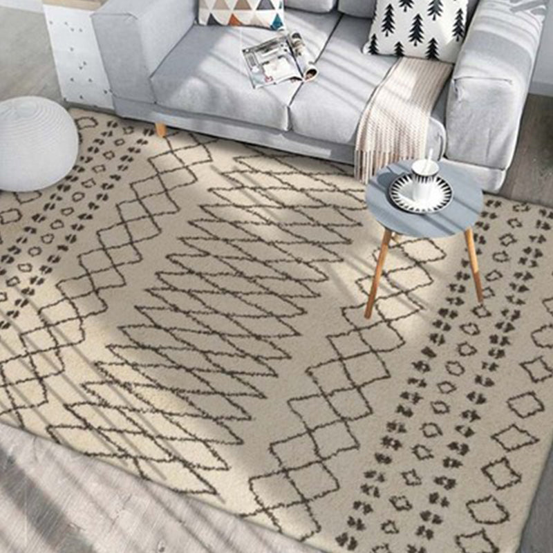 Avtoit | Native American Line Print Rug Multicolor Polypropylene Rug Pet Friendly Non-Slip Back Machine Washable Rug for Living Room