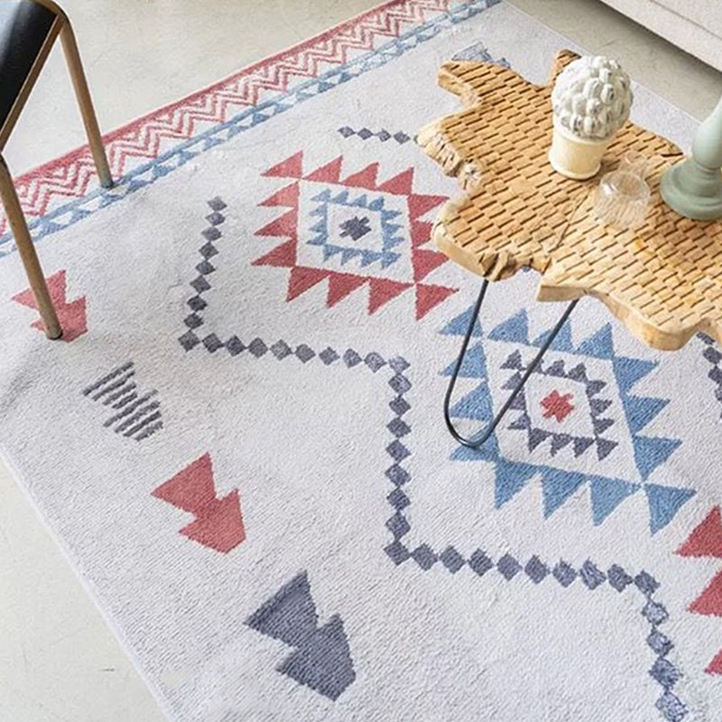 Avtoit | Chic Americana Rug Multicolored Geometric Rug Stain Resistant Non-Slip Back Washable Rug for Home