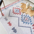 Avtoit | Chic Americana Rug Multicolored Geometric Rug Stain Resistant Non-Slip Back Washable Rug for Home