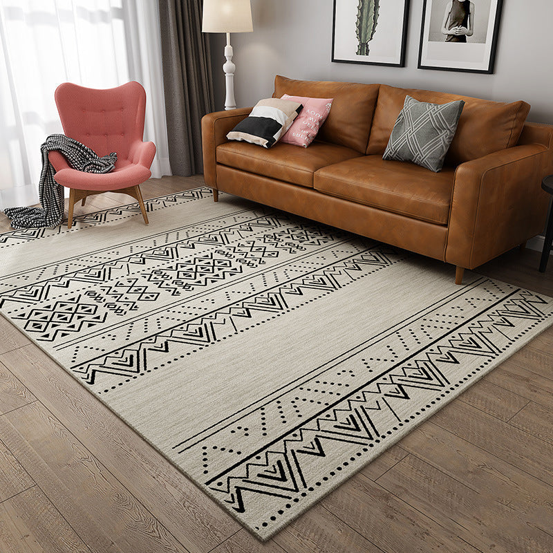 Avtoit | Primitive Tribal Rug Multicolor Geometry Rug Non-Slip Back Washable Stain Resistant Rug for Bedroom