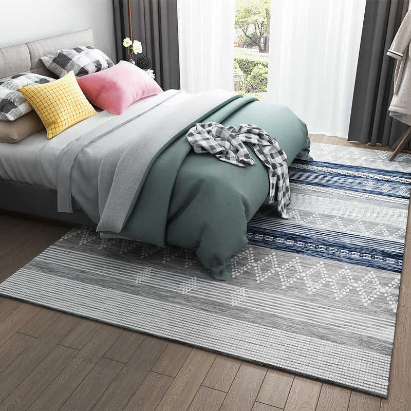 Avtoit | Primitive Tribal Rug Multicolor Geometry Rug Non-Slip Back Washable Stain Resistant Rug for Bedroom