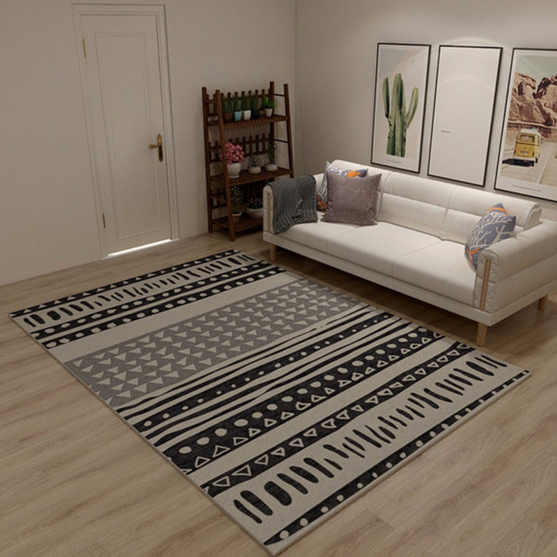 Avtoit | Western Tribal Print Rug Multicolored Synthetic Rug Machine Washable Non-Slip Back Stain Resistant Rug for Living Room