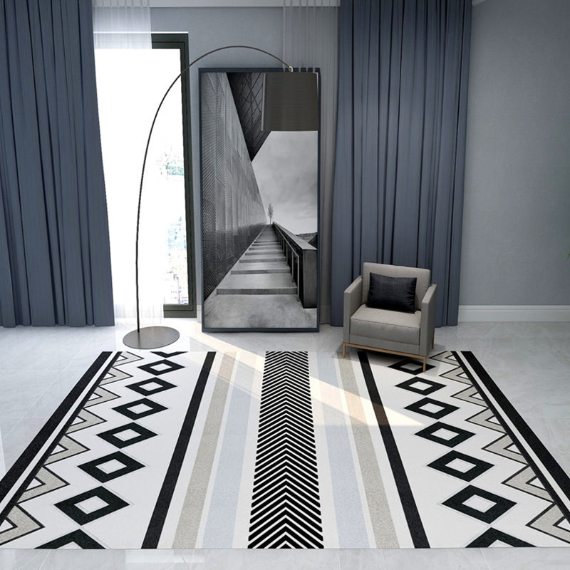 Avtoit | Classic Multicolored Southwestern Carpet Polyester Geometry Rug Stain Resistant Non-Slip Pet-Friendly Rug for the Living Room