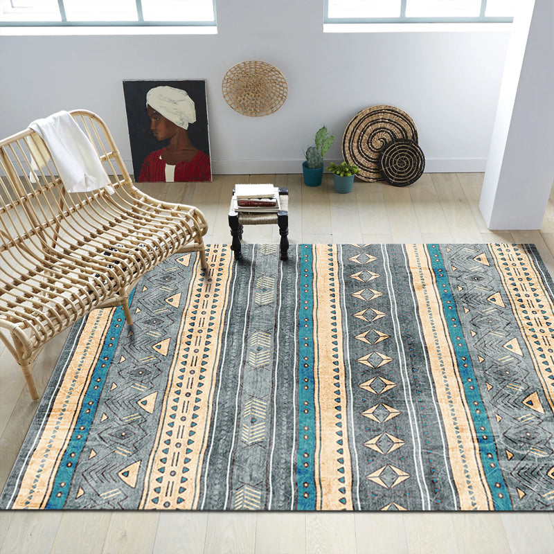Avtoit | Southwest Tribal Print Rug Multicolor Polypropylene Rug Non-Slip Pet Friendly Washable Rug for the Living Room
