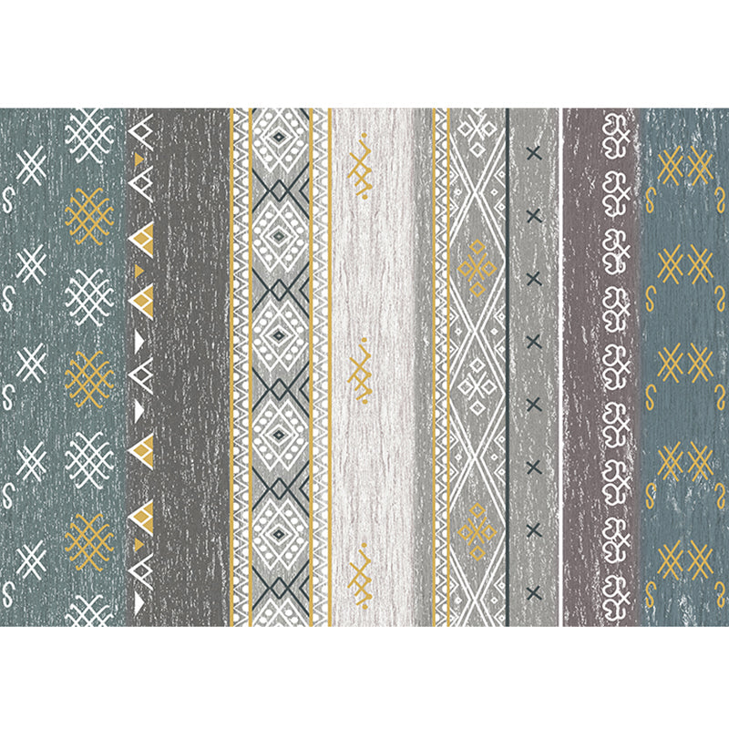 Avtoit | Southwest Tribal Print Rug Multicolor Polypropylene Rug Non-Slip Pet Friendly Washable Rug for the Living Room