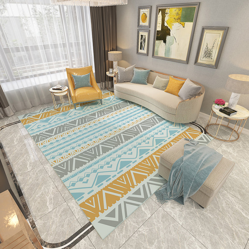 Avtoit | Americana Printed Rug Multicolor Synthetic Rug Non-Slip Back Stain Resistant Washable Rug for the Living Room