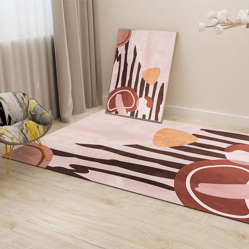 Avtoit | Creative Geometric Color-Block Carpet Multi Color Nordic Carpet Synthetic Non-Slip Stain-Resistant Machine Washable Carpet for Home