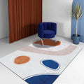 Avtoit | Multicolor Abstract Art Printed Rug Polypropylene Minimalist Area Rug Machine Washable Non-Slip Back Stain Resistant Rug for Large Space