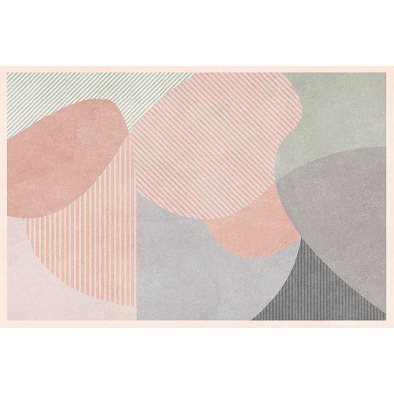 Avtoit | Modern Geometric Color Block Rug Multicolored Synthetic Area Rug Pet-Friendly Washable Non-Slip Back Rug for Living Room