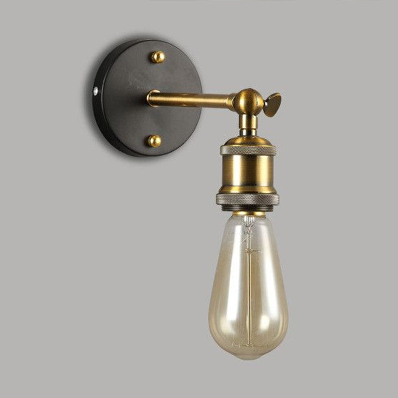 Avtoit | Exposed Bulb Design Metal Wall Lamp Factory 1 Head Dining Room Wall Light with Swivel Joint