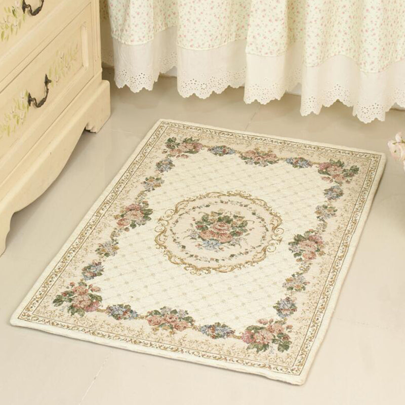 Avtoit | Simple Bedroom Carpet Colorful Floral Printed Indoor Rug Acrylic Non-Slip Pet-Friendly Rug