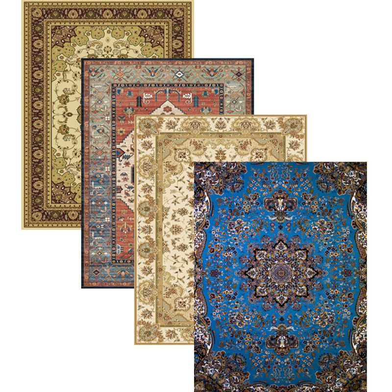 Avtoit | Multicolored parlor rug Nostalgia floral pattern area rug non-slip backing washable rug