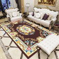 Avtoit | Multicolored parlor rug Nostalgia floral pattern area rug non-slip backing washable rug