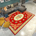 Avtoit | Retro Living Room Rug Multicolored Flower Print Rug Polypropylene Non-Slip Backing Pet-Friendly Rug