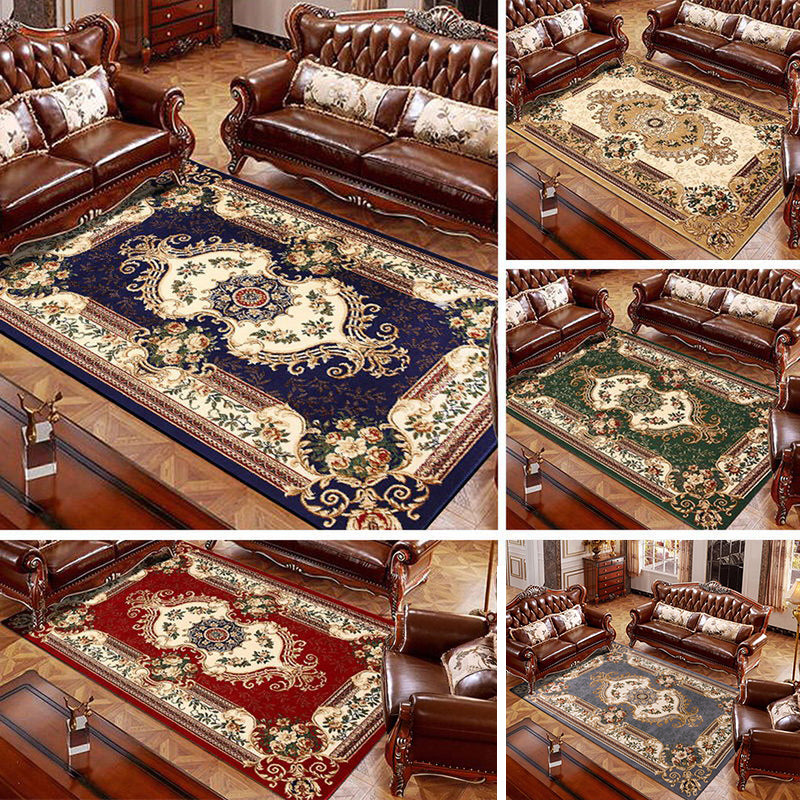 Avtoit | Olden Floral Printed Carpet Multicolored Synthetic Area Rug Pet Friendly Easy Care Indoor Cover for Living Room