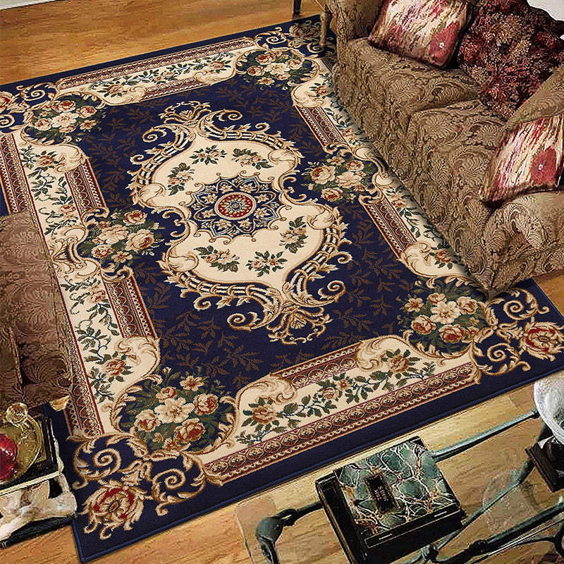 Avtoit | Olden Floral Printed Carpet Multicolored Synthetic Area Rug Pet Friendly Easy Care Indoor Cover for Living Room