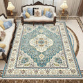Avtoit | Retro Living Room Carpet Multicolored Floral Pattern Indoor Carpet Polypropylene Non-Slip Machine Washable Carpet