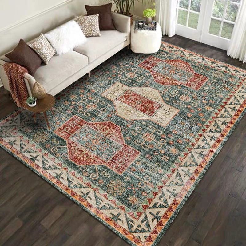 Avtoit | Casual floral printed rug multicolored polypropylene indoor rug non-slip backing easy to care for rug for bedroom