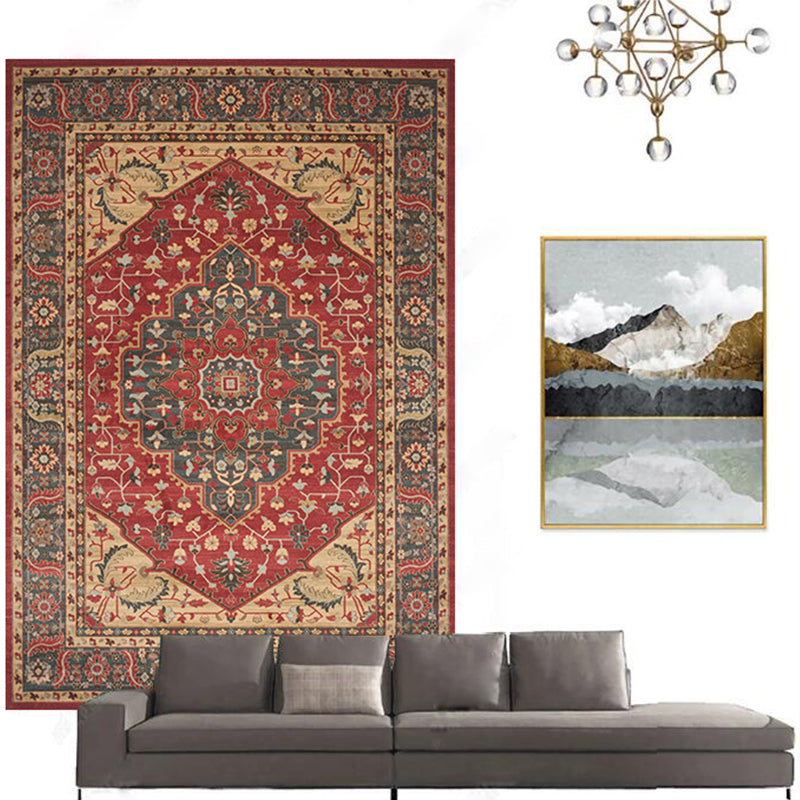 Avtoit | Casual floral printed rug multicolored polypropylene indoor rug non-slip backing easy to care for rug for bedroom