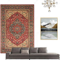 Avtoit | Casual floral printed rug multicolored polypropylene indoor rug non-slip backing easy to care for rug for bedroom