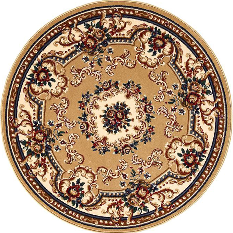 Avtoit | Olden Flower Printed Rug Multicolored Synthetic Area Rug Pet Friendly Washable Indoor Rug for Bedroom
