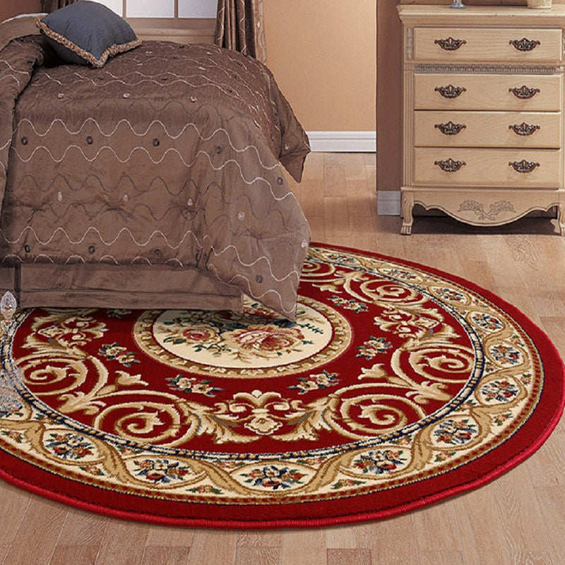 Avtoit | Olden Flower Printed Rug Multicolored Synthetic Area Rug Pet Friendly Washable Indoor Rug for Bedroom
