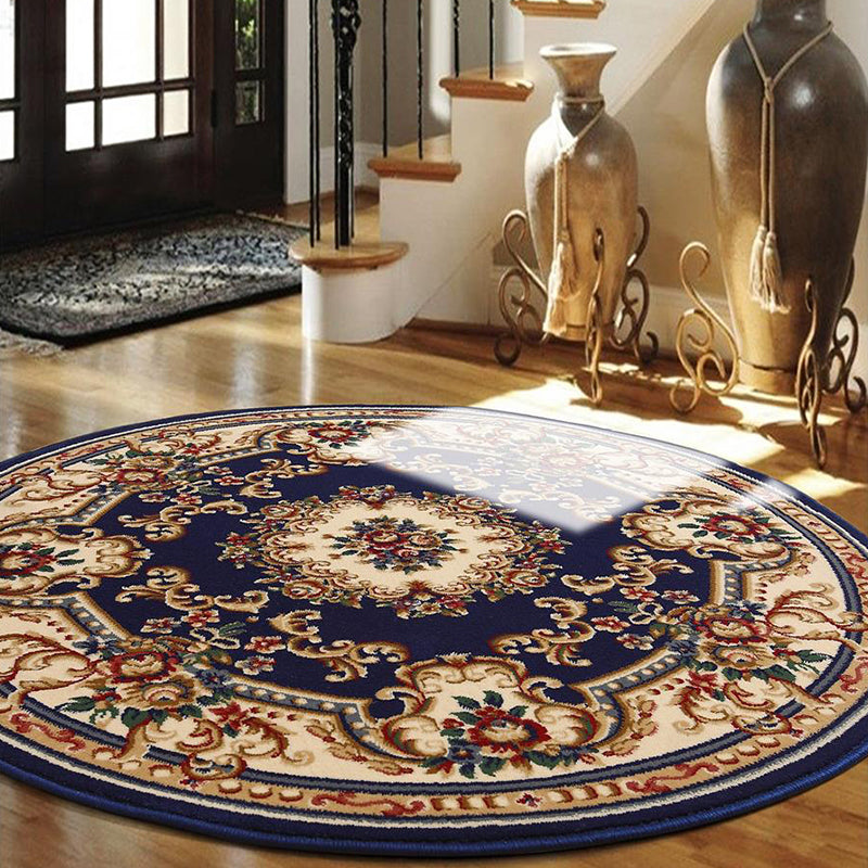 Avtoit | Olden Flower Printed Rug Multicolored Synthetic Area Rug Pet Friendly Washable Indoor Rug for Bedroom