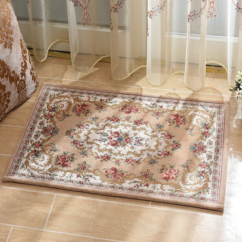 Avtoit | Multicolored bedroom rug Shabby Chic floral pattern area rug acrylic non-slip backing stain-resistant rug