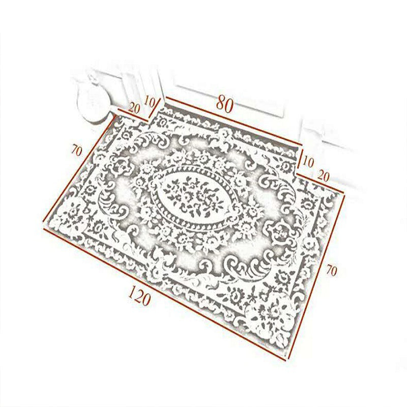 Avtoit | Multicolored bedroom rug Shabby Chic floral pattern area rug acrylic non-slip backing stain-resistant rug