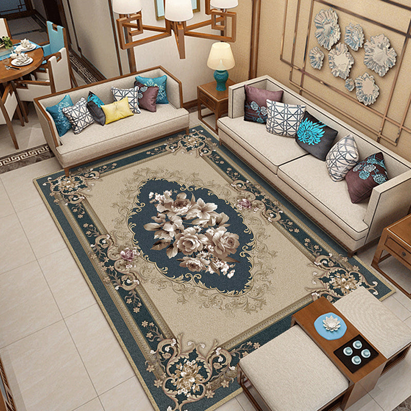 Avtoit | Classic printed rug with floral pattern multicolored indoor rug non-slip backing pet-friendly rug