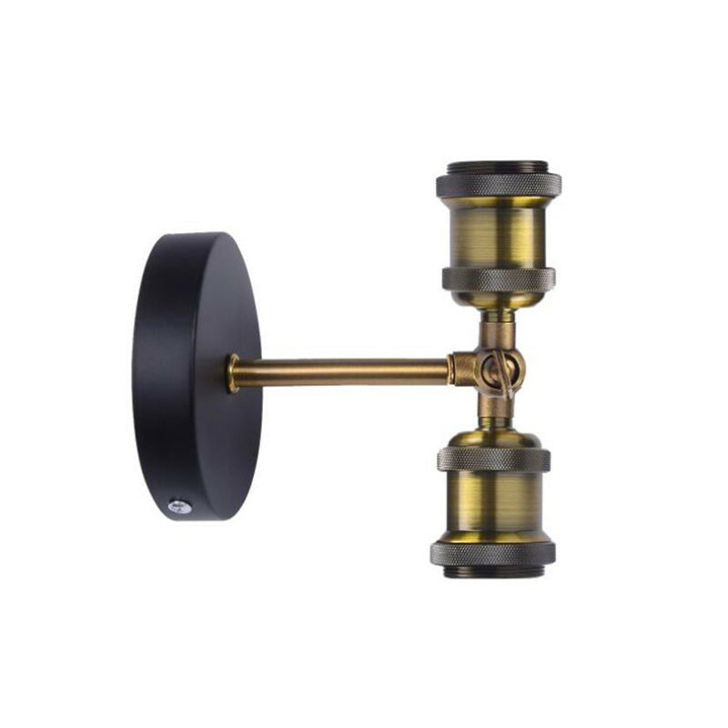 Avtoit | Antique Brass Naked Bulb Base Wall Lamp Industrial Metal 1 Head Garage Wall Lamp with Rotatable Arm