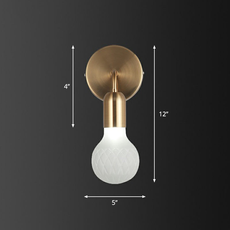 Avtoit | Industrial Style Bulb-Shaped Wall Lamp Single Pane Glass Wall Lamp Fixture in Brass